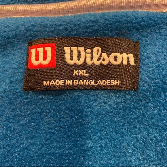 Wilson Mens Grey & Blue Fleece Quarter Zip Sweatshirt - XXL - Picture 8 of 8